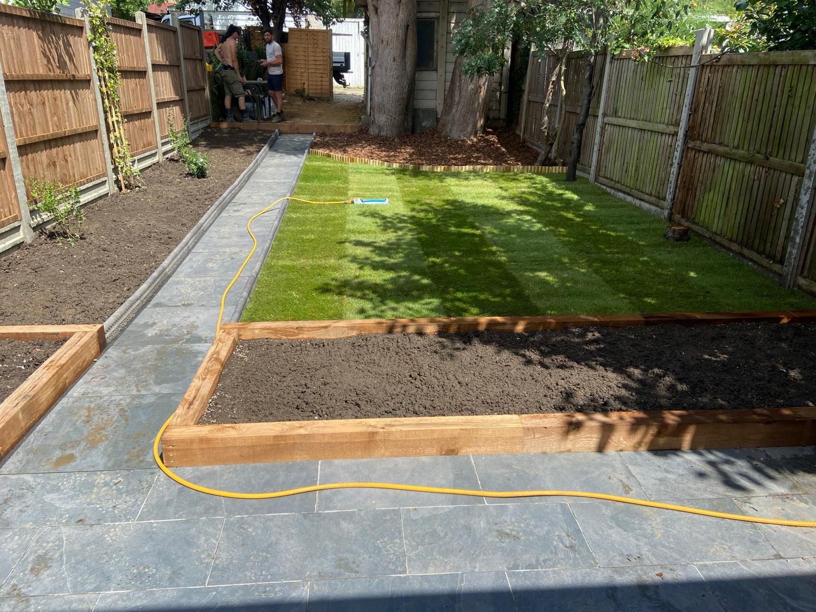 Patio installation in progress